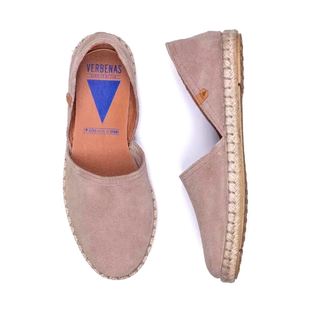 Verbenas Carmen Espadrille Suede Leather Flats